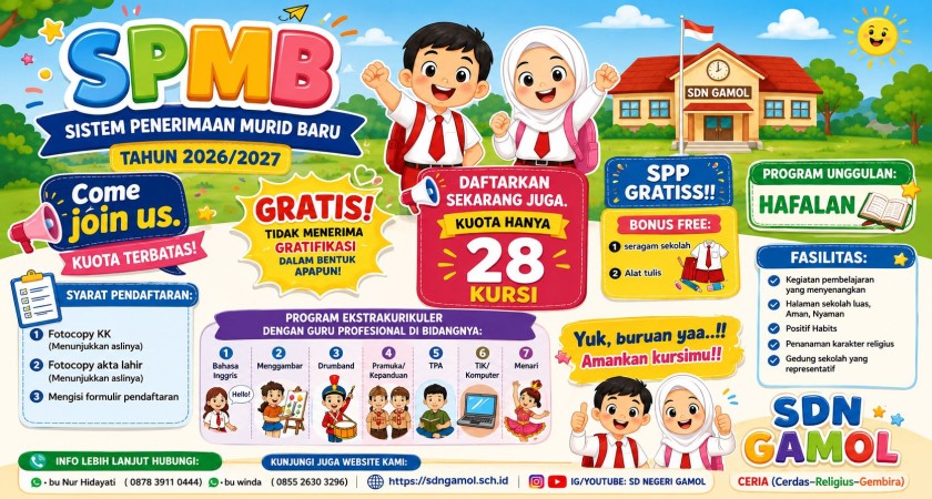 SPMB SD Negeri Gamol Tahun Ajaran 2026/2027 Resmi Dibuka